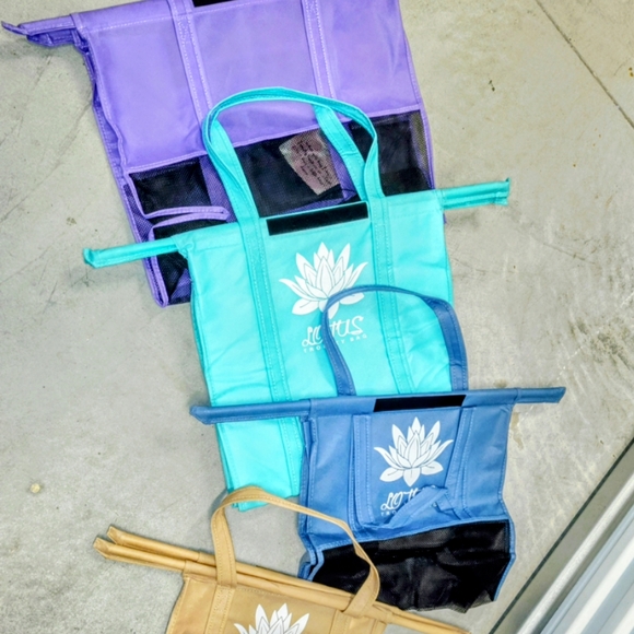 Purple Lotus Yoga Bag- Set Of Four Lotus Trolley reusable shopping bags. - Picture 10 of 11